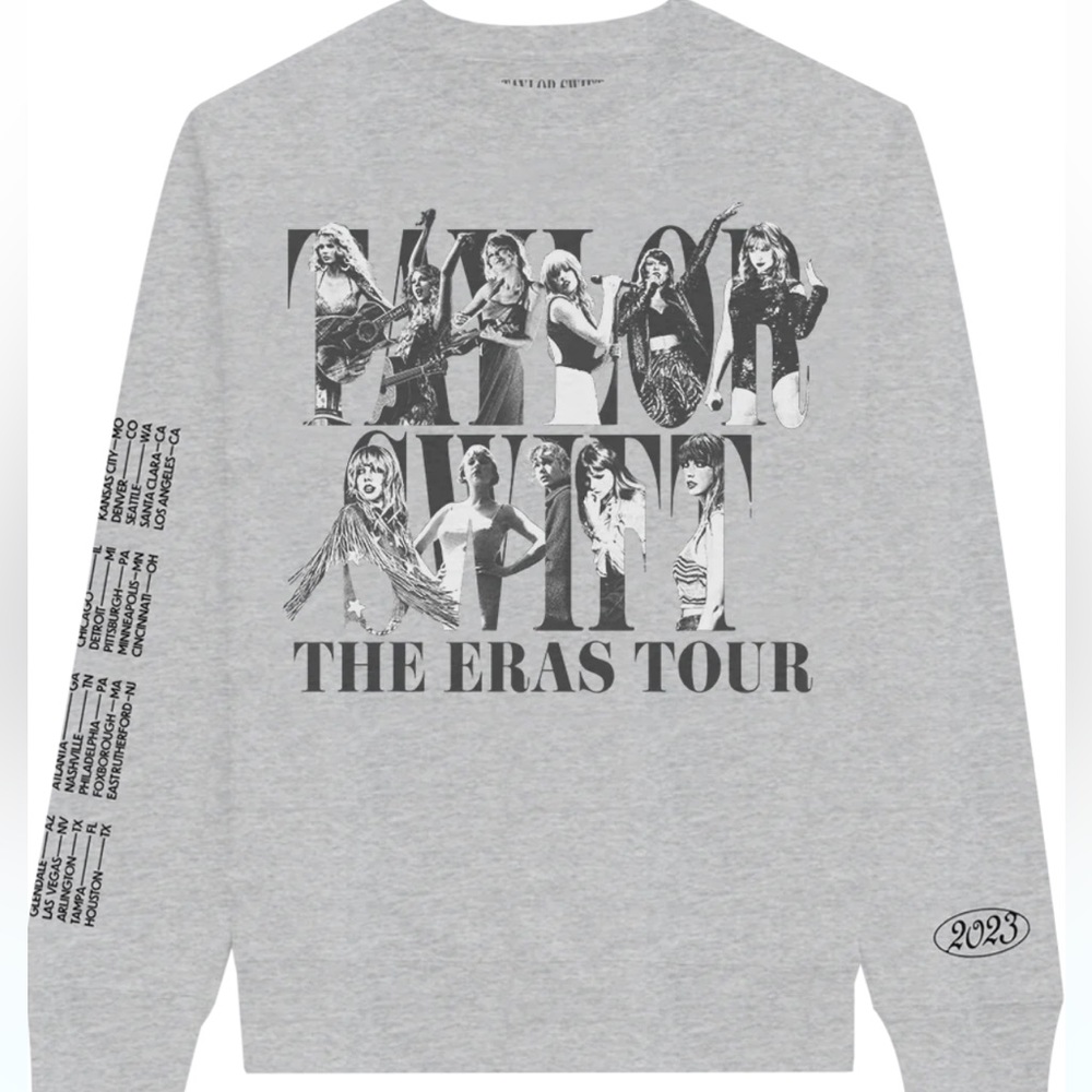 Official Taylor Swift eras tour crew neck sweatshirt US dates nwt